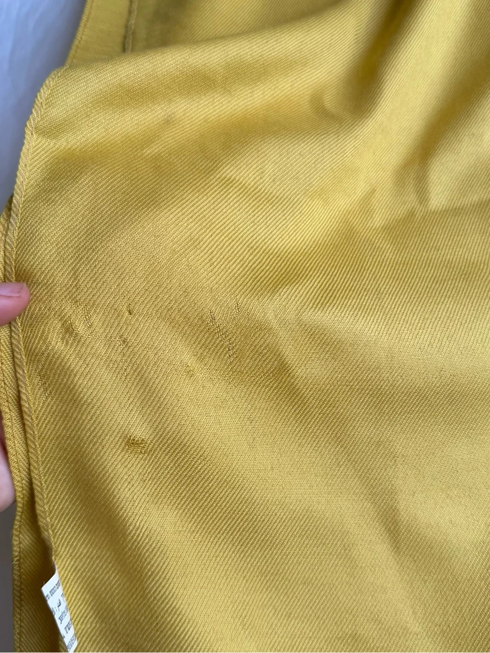 Rectangular Mustard Yellow Fringe Scarf / Hijab